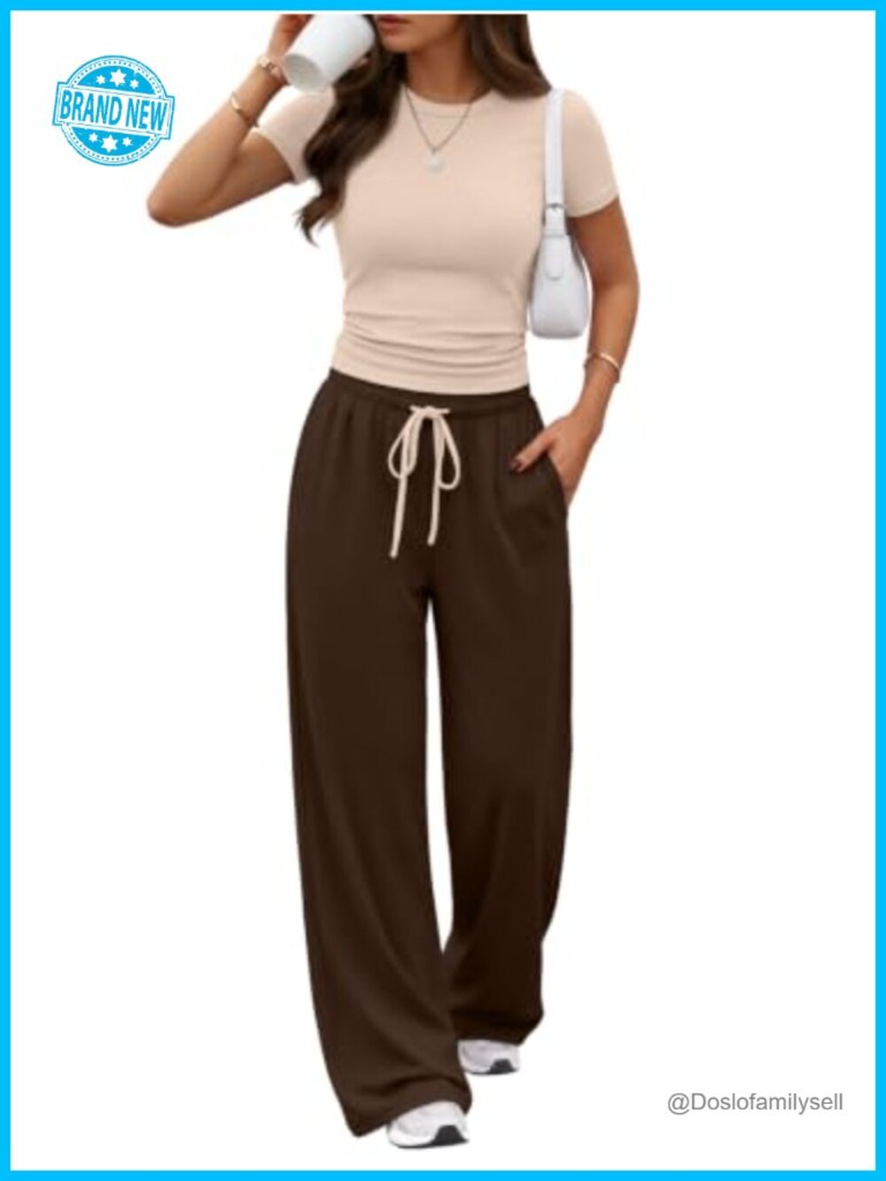 Trendy Queen Women's 2 Piece Lounge Set with Pockets Wide Leg